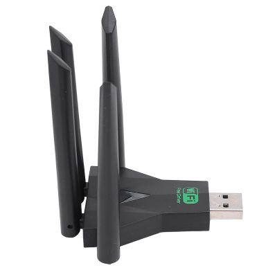 1300Mbps USB Adapter, 4 Antennas Dual Band Network Adapter for Wins 7 8 8.1 10 11 with 5GHz, USB Adapter