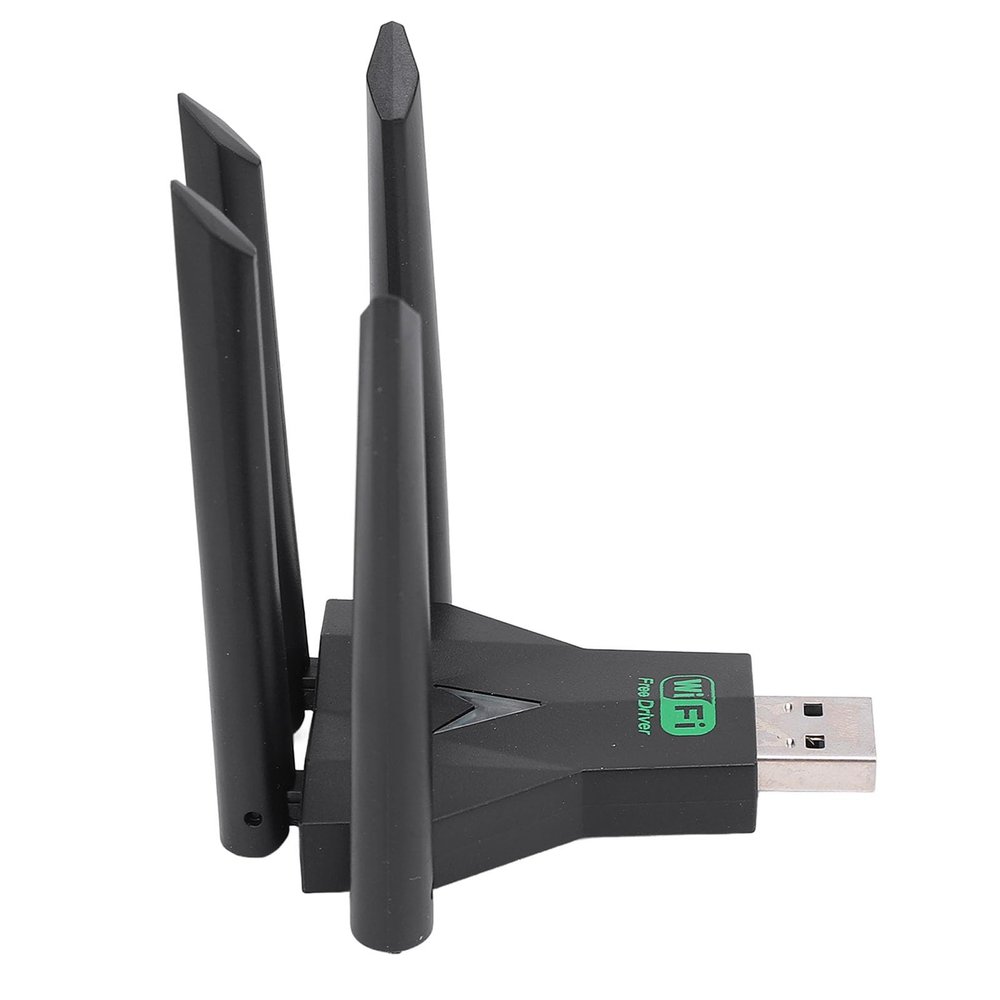 1300Mbps USB Adapter, 4 Antennas Dual Band Network Adapter for Wins 7 8 8.1 10 11 with 5GHz, USB Adapter