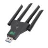 1300Mbps USB Adapter, 4 Antennas Dual Band Network Adapter for Wins 7 8 8.1 10 11 with 5GHz, USB Adapter view 2