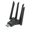 1300Mbps USB Adapter, 4 Antennas Dual Band Network Adapter for Wins 7 8 8.1 10 11 with 5GHz, USB Adapter view 3