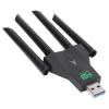 1300Mbps USB Adapter, 4 Antennas Dual Band Network Adapter for Wins 7 8 8.1 10 11 with 5GHz, USB Adapter view 4