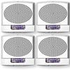 ELSPSTW-AL Pack of 4 High-Fidelity Speaker Strobes, White; Alert Lettering; Clear Lens; LED; Wall Mounting; 1/8W Up to 2W (5W 70V), 25 or 70 VRMS Operation; Indoor; 15/30/75/110/135/185 cd view 1