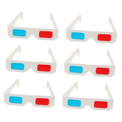 DOITOOL 100pcs Red Blue Movie Glasses Oversized Paper Cardboard Eyewear for Adults Boys and Girls