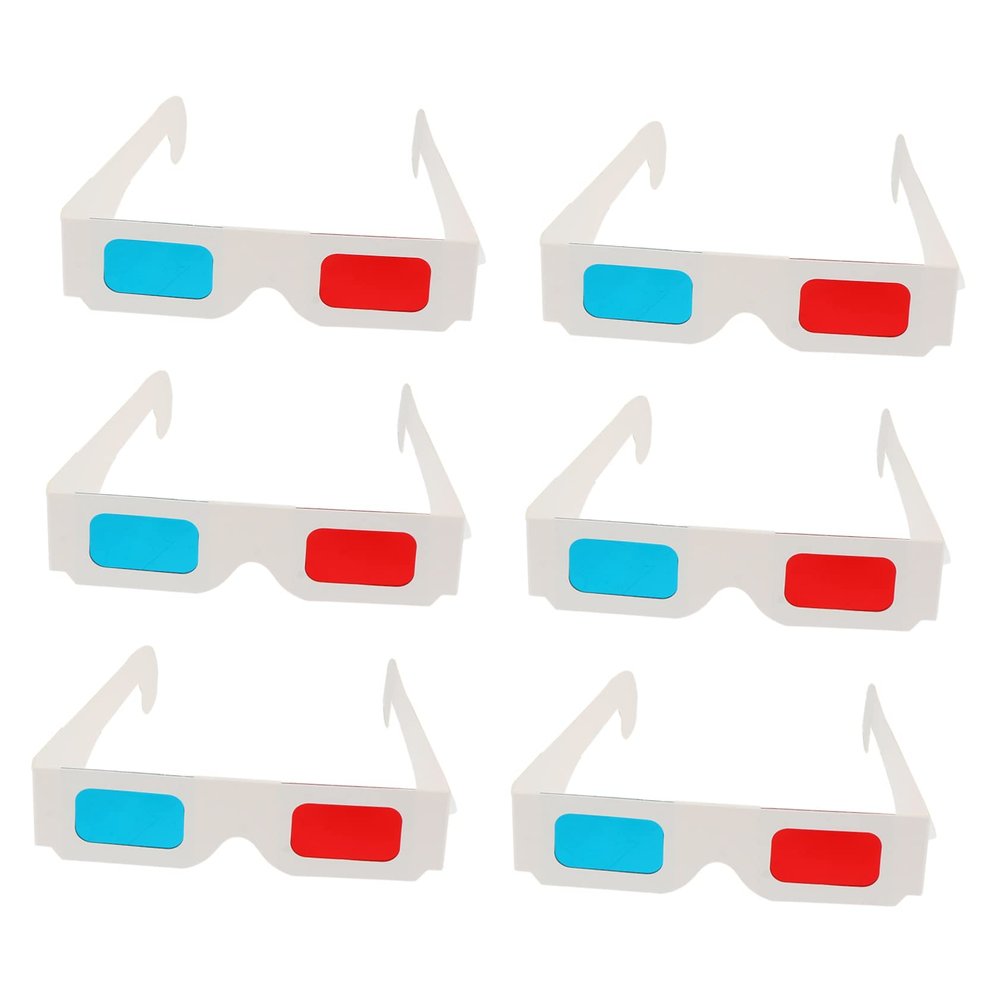 DOITOOL 100pcs Red Blue Movie Glasses Oversized Paper Cardboard Eyewear for Adults Boys and Girls