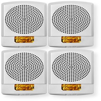 ELSPSTW-NA Pack of 4 High-Fidelity Speaker Strobes, White; No Lettering; Amber Lens; LED; Wall Mounting; 1/8W Up to 2W (5W 70V), 25 or 70 VRMS Operation; Indoor; 15/30/75/110/135/185 cd