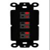 RiteAV 3 Port Speaker Wire Plug Jack Wall Plate - Rocker [Black/Black] view 1