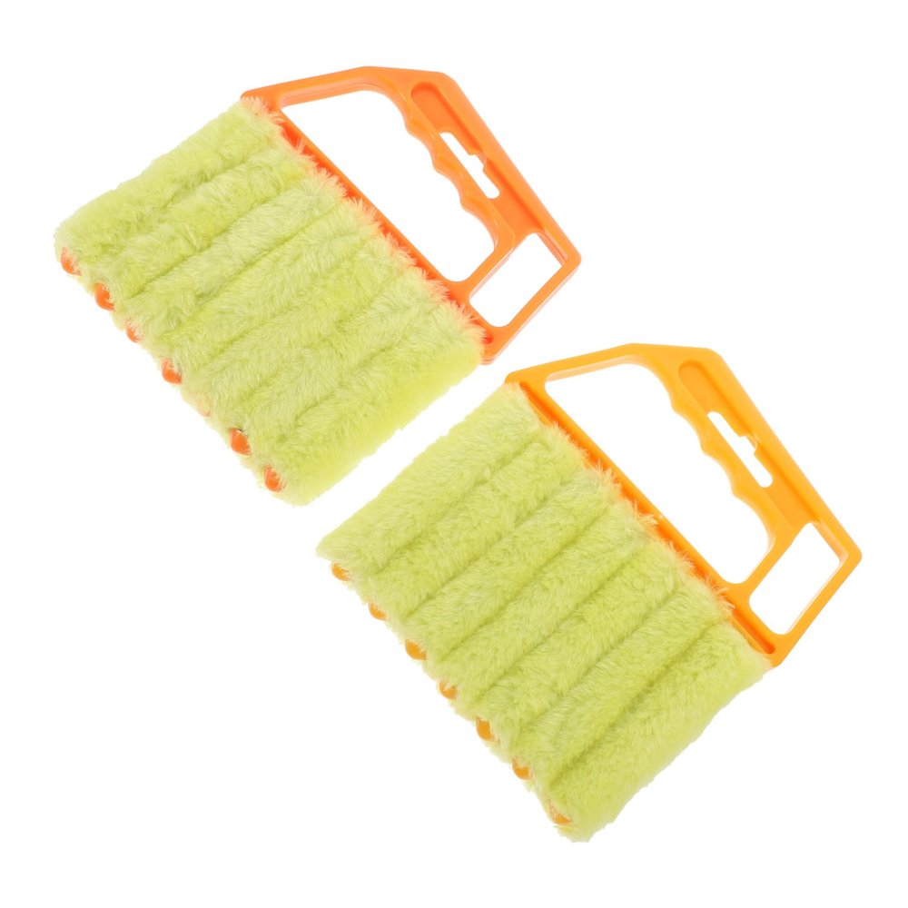 Baluue 2pcs Handheld Cleaning Brush for Blinds Finger Design for Deep Gaps Reusable Window Shutter Cleaning Brushes Orange Yellow for Home Use