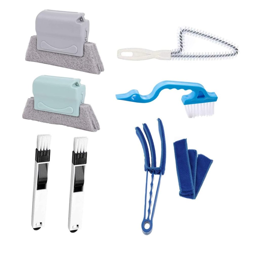Baluue 8pcs Multi-Functional Cleaning Brush for Air Conditioner Shutters and Window Tracks Lightweight and Reusable Dust Removal Tool for Hard Reach Areas