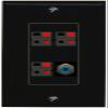 RiteAV 3 Port Speaker Wire Plug Jack Wall Plate with 1 RCA for Subwoofer - 1 Gang Decorative [Black/Black] view 1