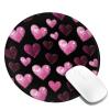 Round Mouse Pad, Shining Love Heart Pink Red Mouse Pads, Anti-Slip Rubber Base Mousepad for Laptop Home Office Desktop Accessories view 2
