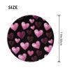 Round Mouse Pad, Shining Love Heart Pink Red Mouse Pads, Anti-Slip Rubber Base Mousepad for Laptop Home Office Desktop Accessories view 3