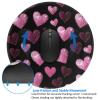 Round Mouse Pad, Shining Love Heart Pink Red Mouse Pads, Anti-Slip Rubber Base Mousepad for Laptop Home Office Desktop Accessories view 4