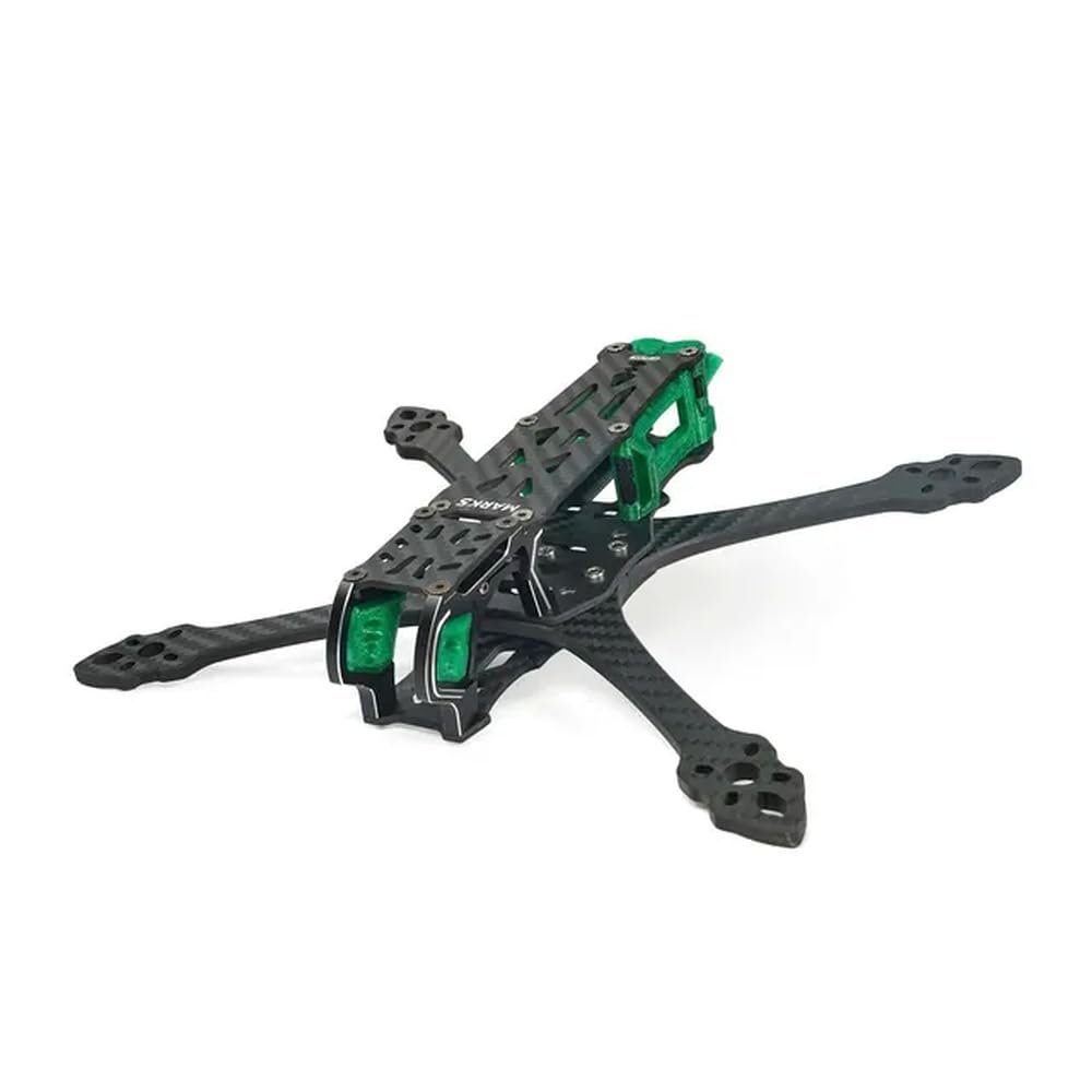 GEP-MK5X O3 Squashed X And GEP-MK5D O3 Deadcat Frame With 5mm Arms Compatible With O3 Air Unit 5inch FPV Freestyle HD Drone DIY Components(MK5X Standard Green)