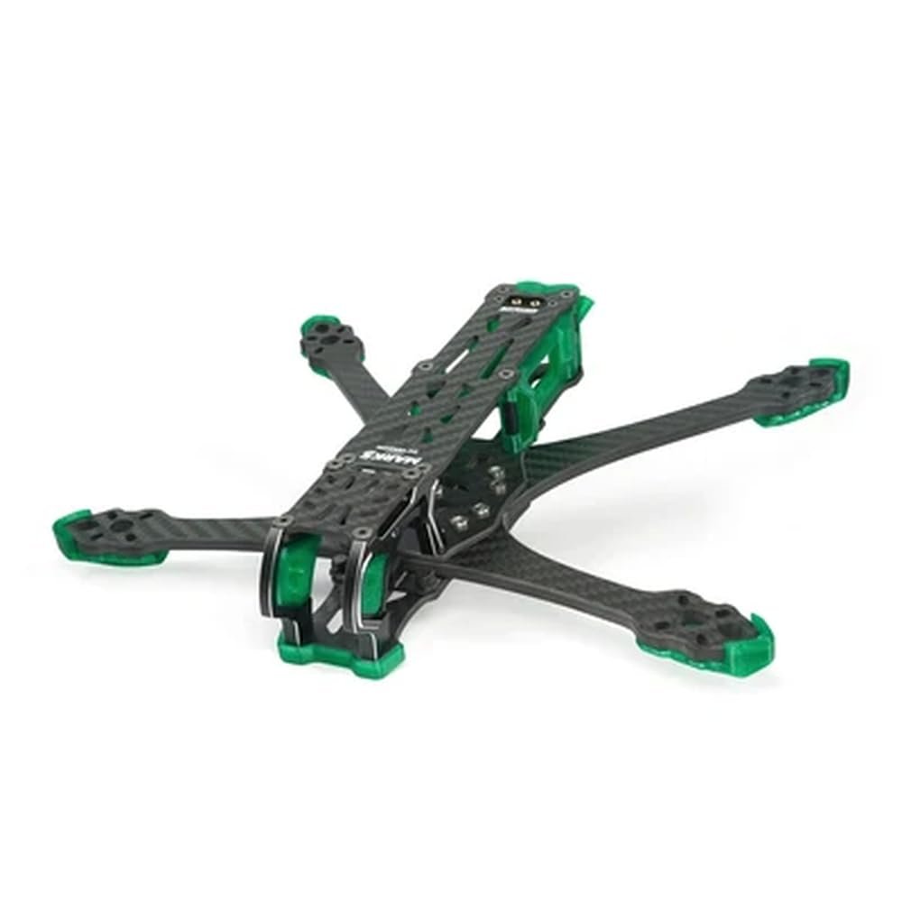 GEP-MK5X O3 Squashed X And GEP-MK5D O3 Deadcat Frame With 5mm Arms Compatible With O3 Air Unit 5inch FPV Freestyle HD Drone DIY Components(MK5D Pro Green)