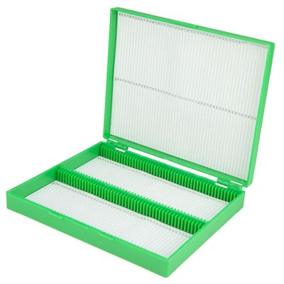 Microscope Observation 100pcs Biological Microscope Slides Storage Box(Green)