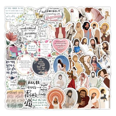 100Pcs Jesus Christian Stickers for Water Bottles, Jesus Bible Verse Stickers Religious Faith Motivational Stickers for Laptops, Phone Cases, Planners, Journaling, Scrapbooks Christian Gifts