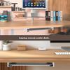TYAMTOGSM Under Desk Laptop Holder, Under Desk Rack for Keyboard and Small Devices Up to 40mm/1.57in Thick Like Macbooks, Surface, Routers, Modems, Cable Box, Network Switch and More (White) view 3