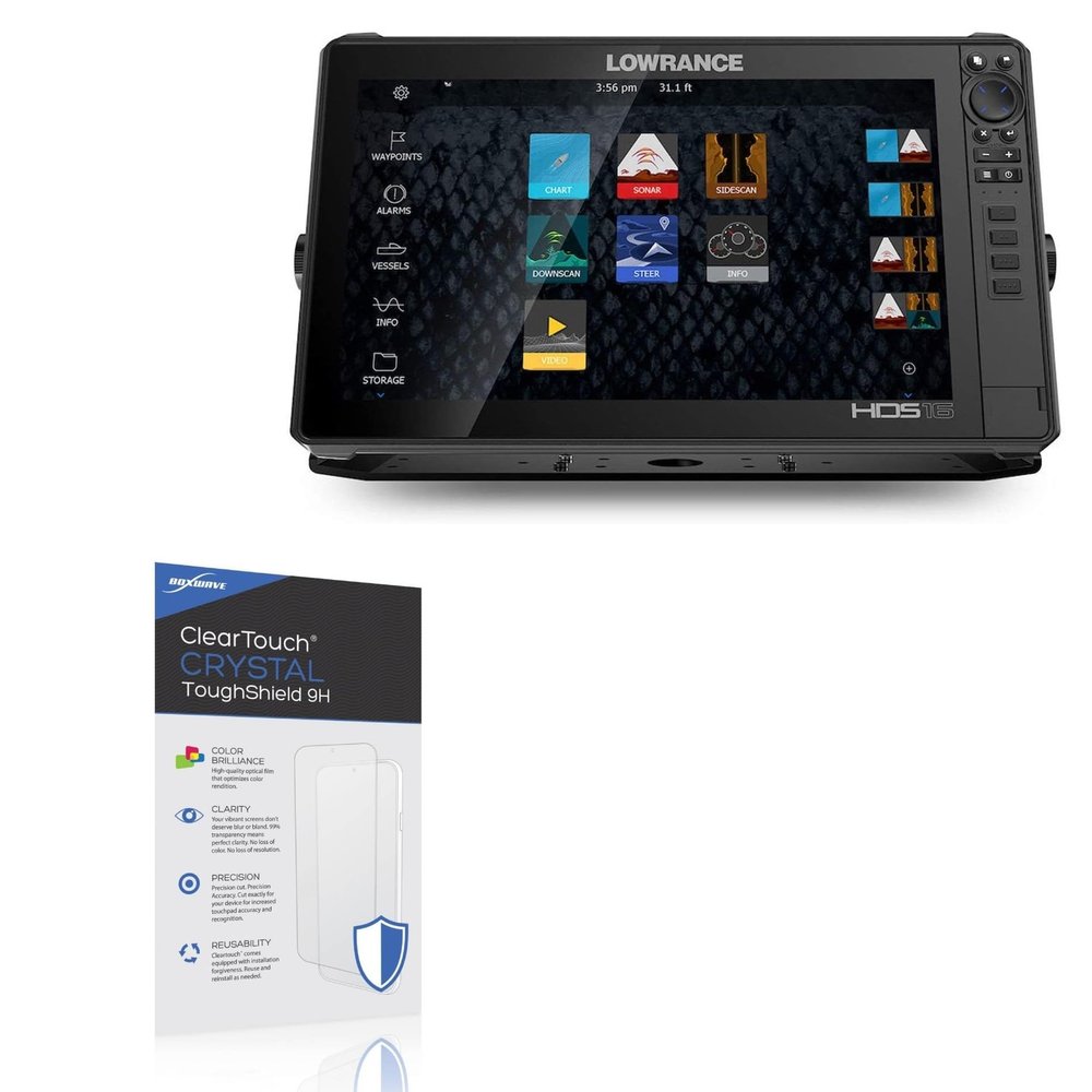 BoxWave Screen Protector Compatible with Lowrance HDS-16 Live - ClearTouch Crystal ToughShield 9H (2-Pack), Clear 9H Tough Flexible Film Screen Protector