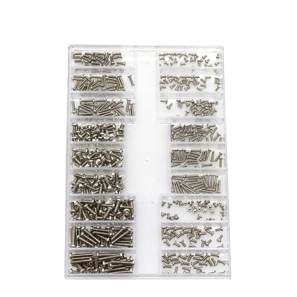 18 Types Mini Screw Nuts 500Pcs DIY Kit Laptop Computer Assemble Repair Screws Fastener Set for Repairing Sunglass Phone(I)