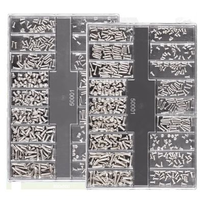 500Pcs 18 Types Mini Screw Nuts DIY Kit,Laptop Computer Assemble Repair Screws, Fastener Set for Repairing Sunglass and Phone(I 500PCS 1 Tool)