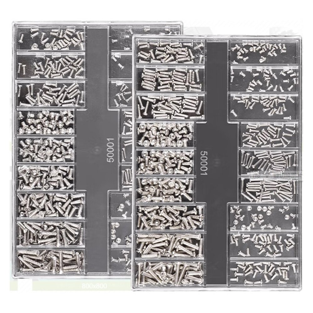 500Pcs 18 Types Mini Screw Nuts DIY Kit,Laptop Computer Assemble Repair Screws, Fastener Set for Repairing Sunglass and Phone(I 500PCS 1 Tool)
