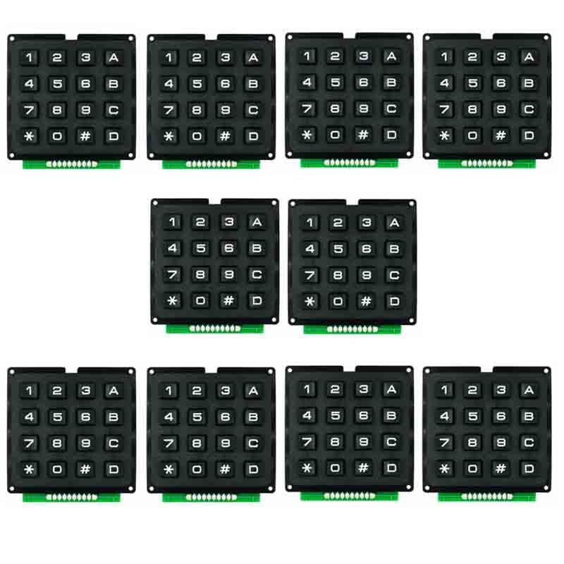 YOURRYONG US 10pcs 4x4 Matrix 16 Keypad Keyboard Module 16 Button with 16 Keys External Big Keypad for 4x4 Push Button