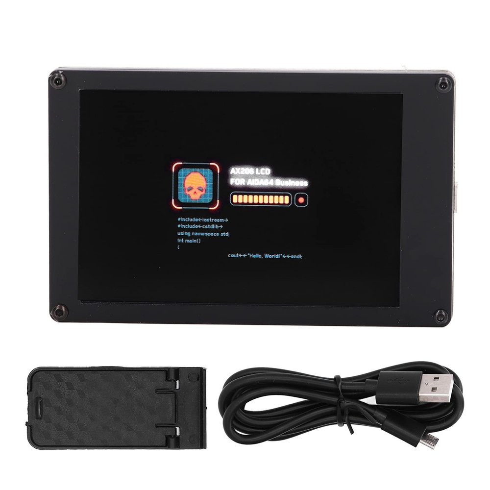 Brilluxa 3.5in IPS Monitor Subscreen LCD Display Screen with USB Power Cable Support for RaspberryPi Portable IPS Monitor Display with Mounting Stand