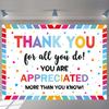 Thank You Backdrop 7x5ft We Appreciate You Party Decoration Background Thanks for All You Do You Do Backdrop for Staff Employee Teachers Doctor Retirement Party Decoration Banner Photo Props view 1