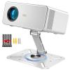 3-in-1 Projector Stand with Cable Ties Desk, Wall and Ceiling Mount with 1/4-Inch Thread, Foldable, Height Adjustable and 360-degree Rotation Compatible with Most Projectors for Home, Office view 1