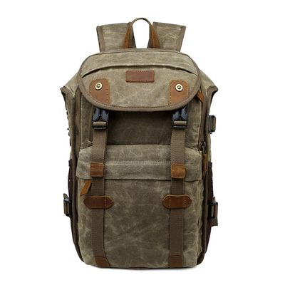 UOHLCX Camera Bag SLR Camera Backpack Waterproof Lar Capacity Wax Dyed Canvas Backpack Outdoor Bag