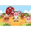 Red Barn Farm Backdrop Cow Group in The Farm Farmhouse Photography Background Happy Cute Farm Animals Backdrop Happy Birthday Baby Shower for Kids Children Cake Table Background Props 20x10ft view 1