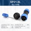 WLBQZESEG SP21 IP68 Socket Back Nut Male/Female Waterproof Connector Panel 2/3/4/5/7/9/12 Pins Electrical Cable Wire MAYAIYIN(SP21-3L) view 2