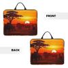 African Animal Sunset Laptop Case 14 Inch, Water Resistant Laptop Sleeve with Handle Shockproof Protective Traveling Computer Cover Portable Laptop Bag Laptop Briefcase Men Women view 2
