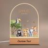 IOUMAM Personalized Baby Gifts for Kids, Custom Acrylic Plaque Name Night Light, Birthday Christmas Baby Shower Newborn Gifts for Boys Girls, Safari Jungle Animals Room Decor for Nursery view 1