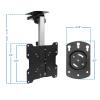 Adjustable Ceiling TV Mount Bracket - Fits 17-37 Inches Ceiling TV Mount, Flip Down TV and Monitor Mount Bracket, Adjustable Bracket Ceiling Kitchen Overhead and Under Cabinet Mount view 2