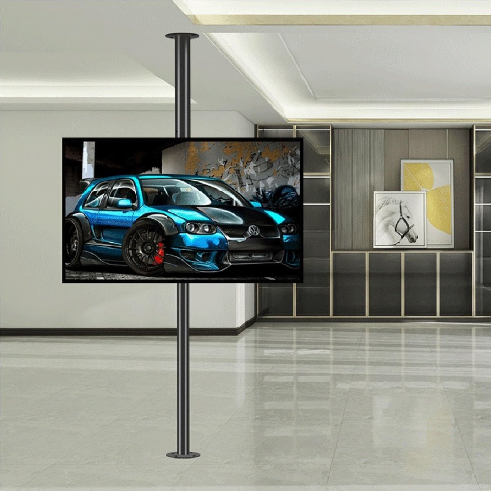Adjustable Tilt Swivel TV Ceiling Mount - Portable TV Floor Stand, LCD TV 360 Degree Rotating Frame Floor Stand, Fits 32-75inch LED Screen Display, Partition Wall Rotating Rack (Size : 200-2