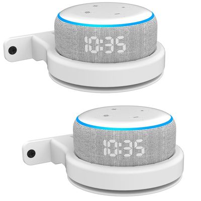 Aokicase Compatible with Amazon Echo Dot Wall Mount, Echo Dot Holder, Echo Dot Speaker Accessory Stand (Echo Dot, White, DD96) Pack of 2