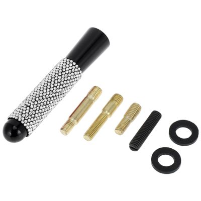 RATCHROLL 1 Set Universal Car Signal Antenna 3.15" Bling Rhinestone Polished Finish Antenna for Decoration Aluminum Alloy Material White
