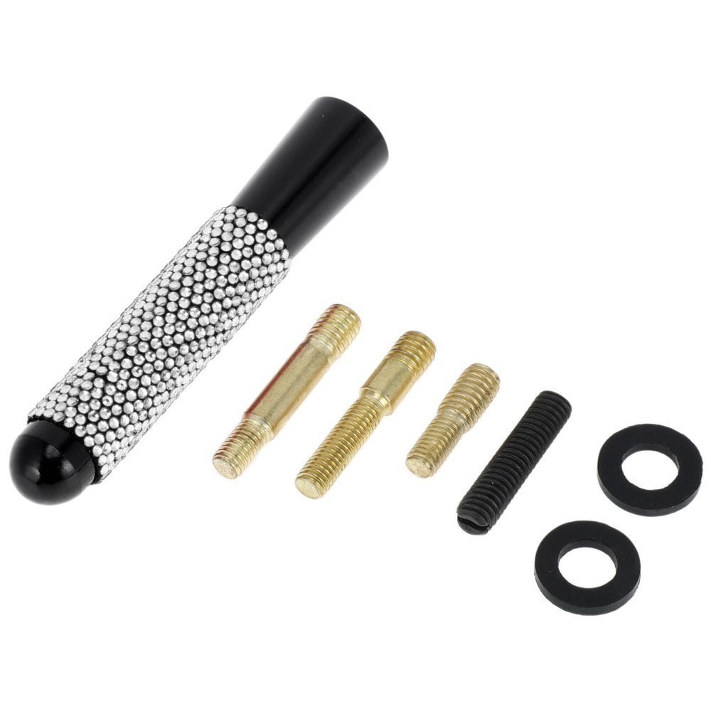 RATCHROLL 1 Set Universal Car Signal Antenna 3.15" Bling Rhinestone Polished Finish Antenna for Decoration Aluminum Alloy Material White