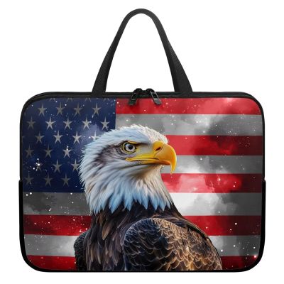 12 15.6 17inch Laptop Sleeve Case for Women Men,13inch Laptop Case,Briefcase Business Teacher Office Bag,Laptop Sleeve Bag with Handle Zippers Fits Notebook,Eagle Flag