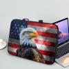 12 15.6 17inch Laptop Sleeve Case for Women Men,13inch Laptop Case,Briefcase Business Teacher Office Bag,Laptop Sleeve Bag with Handle Zippers Fits Notebook,Eagle Flag view 2