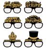Happy New Year Glasses - New Year Eve Paper Glasses, New Year Celebration Glasses | Funny Glasses 2025 Glasses, 6x Pack Decorative Eyewear Holiday Glasses, New Years Glasses Photo Props For New Year view 1