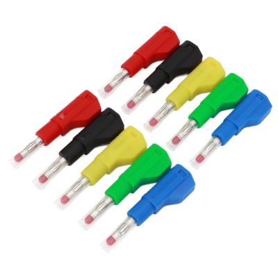 10Pcs 4mm Male Retractable Tube Stackable Banana Wire Solder Connector(10Pcs Red)