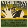 Lend Your Binoculars - Navy - World War 2 Poster - WW2 Vintage Poster-11 x 17 Inches (Black - Framed) view 1