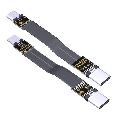 ACGTUY USB 2.0 Type C Male Extension Ribbon Cable OTG FPV Slim Flat Soft Flexible FPC Cord Brushless Handheld Gimbal Monitor(W1-T1B,5cm)
