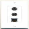 RiteAV 2 Port 3.5mm CAT7 Jack Coupler Female-Female Wall Plate [White] view 1