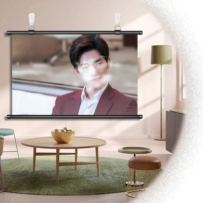 BEVUPAAERE Indoor Projector Screen Manual Pull Down Projection Screen 30 Inch 40 Inch 50 Inch 60 Inch 72 Inch Portable HD Movie Screen for Home Theater Office(30inch 4:3)