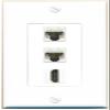 RiteAV 2 Port CAT5E HDMI Jack Coupler Female-Female Wall Plate [White] view 1