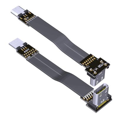 ACGTUY USB 2.0 Type C Male Extension Ribbon Cable OTG FPV Slim Flat Soft Flexible FPC Cord Brushless Handheld Gimbal Monitor(W1-T5B,10cm)