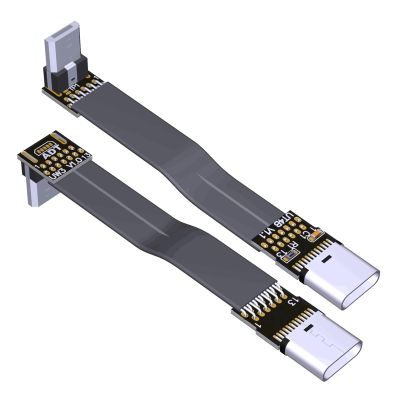 ACGTUY USB 2.0 Type C Male Extension Ribbon Cable OTG FPV Slim Flat Soft Flexible FPC Cord Brushless Handheld Gimbal Monitor(W3-T4B,5cm)